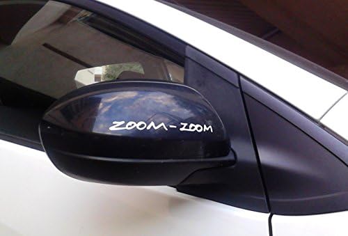 Mazda Zoom-zoom kanat ayna çıkartması Amblem Logo 2 adet. 15Cm (beyaz)