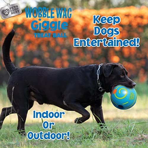Wobble Wag Giggle Treat Ball-İnteraktif Köpek Oyuncağı ve Tedavi Dağıtıcısı, Yuvarlandığında veya Çalkalandığında Eğlenceli