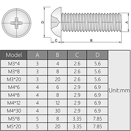 MroMax M3 x 20 Dişli PC Akrilik Phillips Çapraz Tava Kafa makine vidaları Cıvata Şeffaf Renk 50 Adet