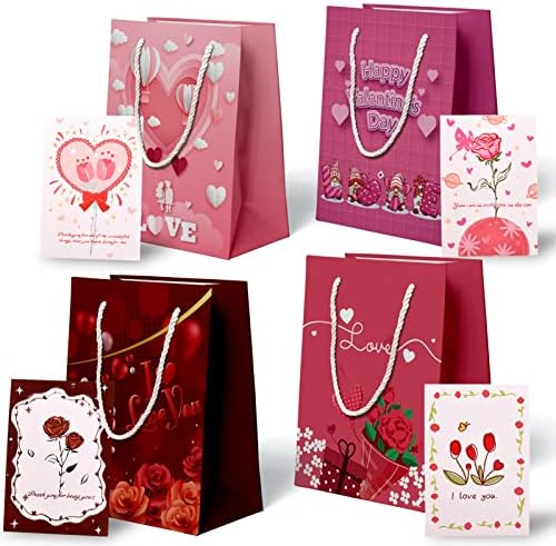 4 Adet Sevgililer Günü Hediyeleri Çanta, Seni Seviyorum Hediyeler Çanta Kartları ile Onun için, sevgililer Günü Yıldönümü