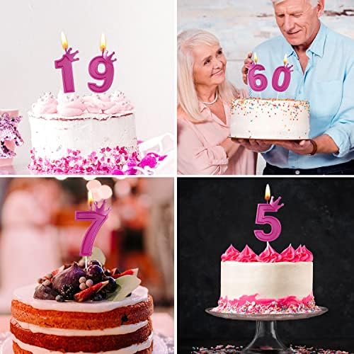 3 İnç Doğum Günü Numarası Mum, Taç Dekor ile 3D Numarası Mum Doğum Günü Pastaları için Büyük Kek Topper Numarası Mumlar Düğün