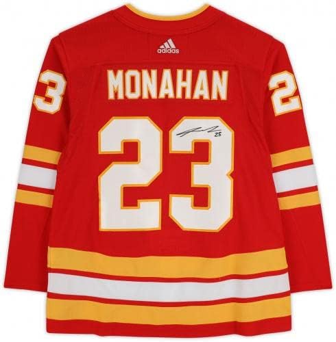 Sean Monahan Calgary Flames İmzalı Kırmızı Alternatif Adidas Otantik Forma-İmzalı NHL Formaları
