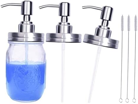 Cabilock 4 adet Şampuan pompalı dağıtıcı cam turşu kavanozu Dağıtıcı Kapak Değiştirme Şişe Kapağı Sıvı Dağıtıcı Şişe Değiştirme