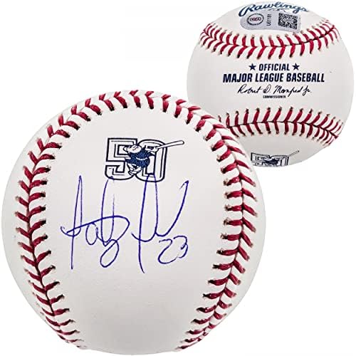 Fernando Tatis Jr. İmzalı Resmi MLB 50. Yıl Dönümü Logosu Beyzbol San Diego Padres JSA Stoğu 202022-İmzalı Beyzbol Topları