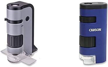 Carson Cep Mikro 20x-60x LED Işıklı Zoom Alan Mikroskop ile Asferik Lens Sistemi (MM-450),mavi & MicroFlip 100x-250x LED