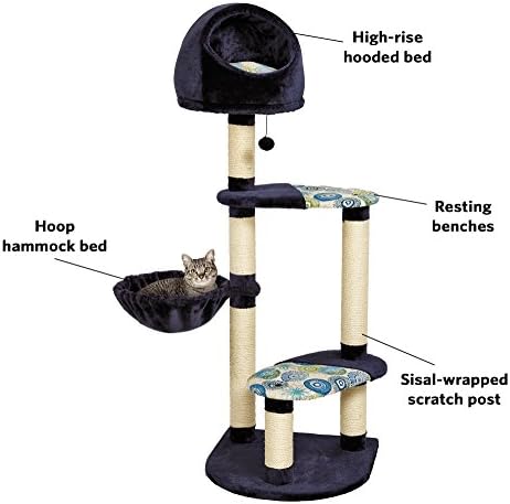 Evcil Hayvanlar için MidWest Evleri Kedi Ağacı / Salvador Kedi Ağacı w / Dahili Sisal Kedi Tırmalama Pedi ve Kedi Gözetleme