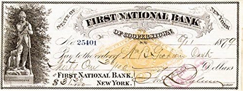 Cooperstown Birinci Ulusal Bankası, NY - Check-Beyzbol Onur Listesi