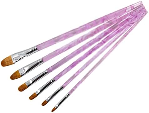 SXDS Mor Kısa Atış Karıştırma Su Boya Fırçası Seti Kahverengi Saç Suluboya 6 Parça Sanatçı Yağlı boya Fırçaları (Renk : D,