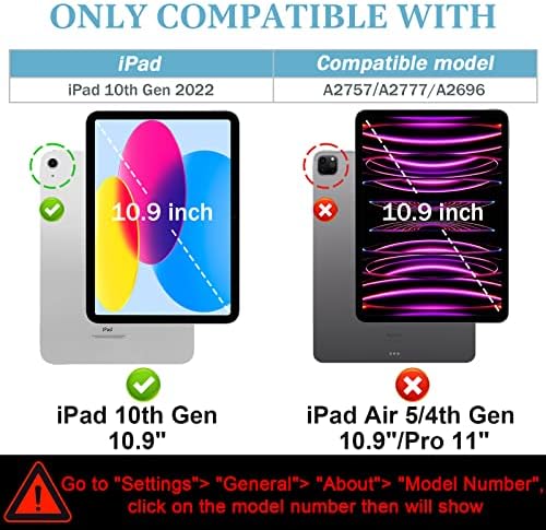 Nitupai iPad 10th Nesil Kılıf iPad 10.9 Kılıf 2022 Yeni iPad 10th Gen Çocuklar için Kılıf 10.9 İnç Darbeye Dayanıklı Koruyucu