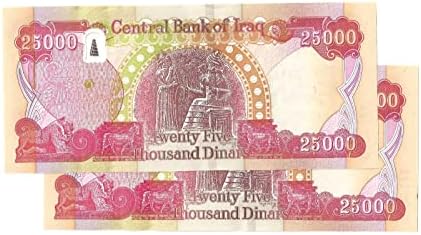 2 x 25.000 Yeni Dinar. Toplam 50.000 IQD-Otantik Dolaşımsız 25 Bin Dinar
