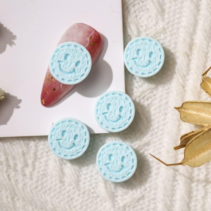 50 adet / paket Sevimli Yuvarlak Gülen Yüz Beyaz Macaron Renk Ayçiçeği telefon kılıfı Nail Art Dekorasyon Manikür DIY Aksesuarları-