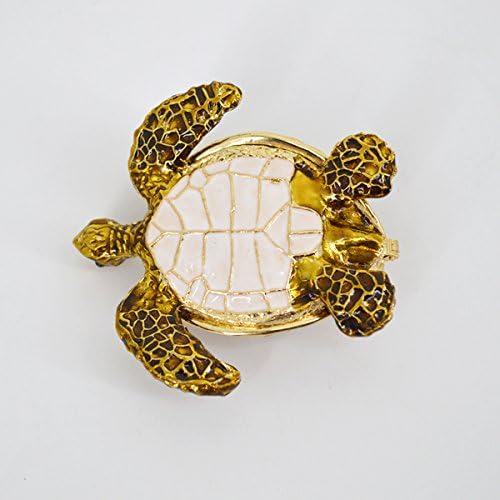 CLARA Kristal Çivili Deniz Kaplumbağası Mücevher Kutusu El-Boyalı Koleksiyon Biblo Kutusu Önerisi Nişan Yüzüğü Kutusu Kaplumbağa