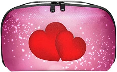 Bayan ve Kız Soyut Mutlu sevgililer Günü Kırmızı Kalp Makyaj Çantası Ferah kozmetik çantası Kılıfı Çanta fermuarlı çanta
