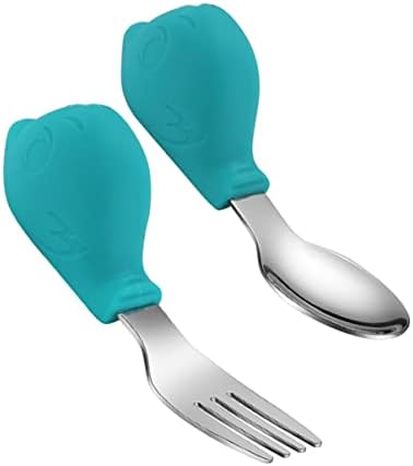 Kisangel Silikon Kaşık Silikon Mutfak Eşyaları 3sets2pcs Çocuk Kaşık Eğitim Yemek Yemek Yürümeye Başlayan Sofra Uygulama