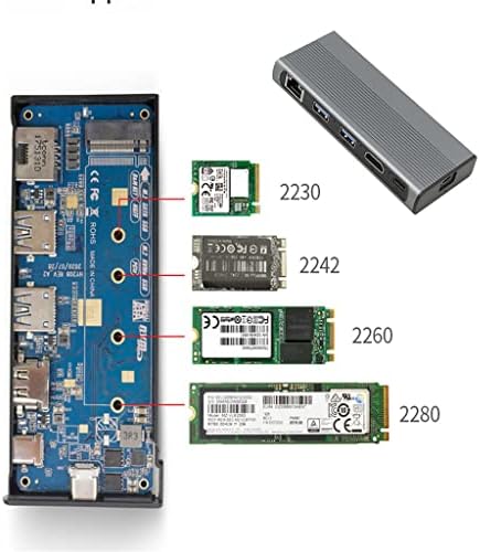 Yok 1000M LAN 10Gbps USB C HUB Tipi C 3.1 ila M. 2 NVME NGFF 4K 30Hz USB Genişletici Bilgisayar Aksesuarları (Renk : A, Boyut: