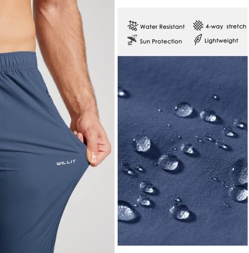 Wıllıt erkek Koşu pantolonları Fermuarlı Cepler ile Açık Alt Hızlı Kuru Hafif eşofman altları Atletik Egzersiz