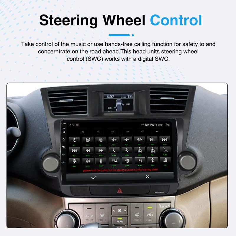 Araba Radyo Stereo Toyota Highlander 2008-2013 için, Biorunn 10.1 İnç Octa Çekirdek Araba GPS Navi Kablosuz Carplay Android