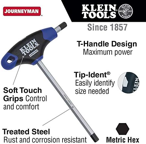 Klein Tools JTH6M3 Kalfa T Saplı 3 mm Altıgen Anahtar, 6 inç