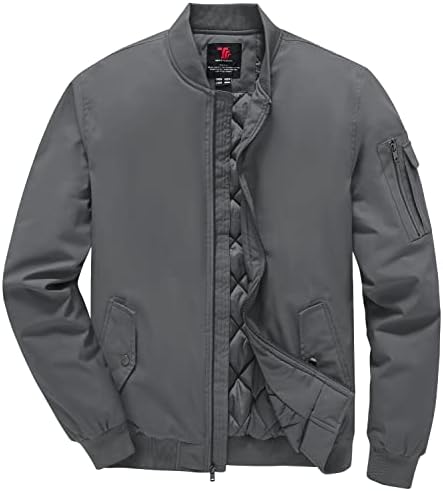 TBMPOY erkek Qulited Bombacı Ceketler Rüzgar Geçirmez Tam Zip Yastıklı Kış Rahat Moda Ceket