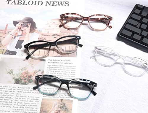 OLOMEE okuma gözlüğü Kadınlar Bayanlar Okuyucular + 1.00 Şık kadın Büyüteç Cheaters Gözlük 4 Paket Hafif Rahat Fit
