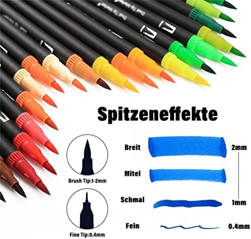 CCBUY 100/120 Renk Suluboya Sanat Markers Seti Fırça Kalem Çift İpucu Fineliner Çizim Boyama Kırtasiye Boyama ıçin Mang (Renk