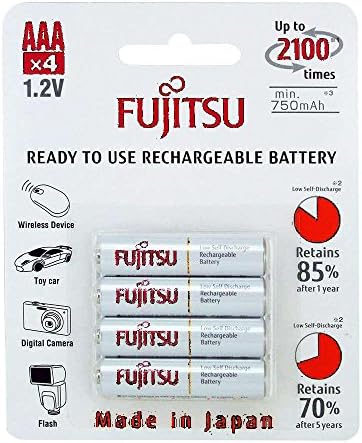 4 Fujitsu HR4UTC AAA Kullanıma hazır 2.100 Kez Şarj Edilebilir Piller NiMH 1.2 V 800mAh (Min. 750 mAh) Japonya'da yapılan