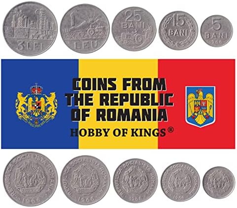 Romanya'dan 4 Sikke / Romen Para Seti Koleksiyonu 1 5 10 50 Bani / Dolaşımlı 2005-2017 / Kartal / Yıldızlar
