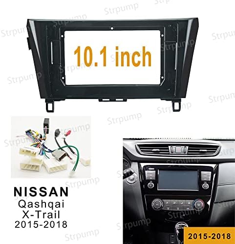 10.1 Araba Radyo Stereo Dash Çerçeve Fasya çerçeve Paneli w / Güç kablo Demeti için Uyumlu Nissan Qashqai X-Trail 2014 15
