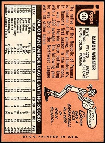 1969 Topps 618 Ramon Webster Oakland Atletizm (Beyzbol Kartı) NM + Atletizm
