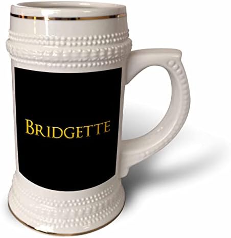 3dRose Bridgette ABD'de popüler kız bebek adı. Siyah üzerine sarı. - 22oz Steın Kupa (stn_353876_1)