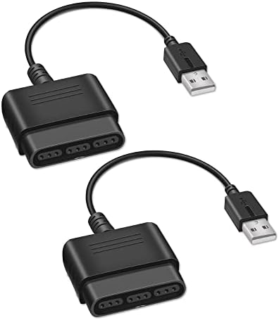 2 Paket PS2 Denetleyici USB Adaptörü dönüştürücü kablosu ile Uyumlu Sony PS1 / PS2 Denetleyici Gamepad PS3 / PC Denetleyici