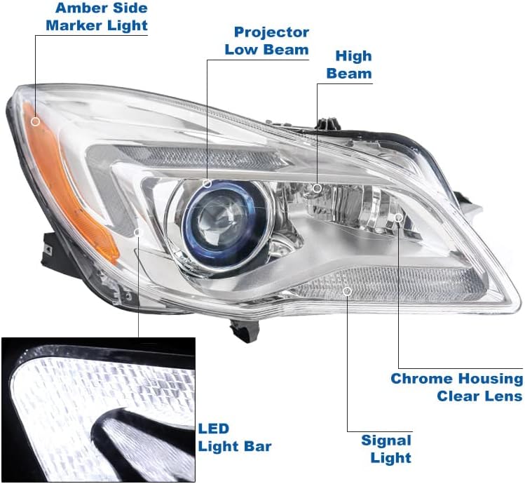 ZMAUTOPARTS Projektör Farlar Farlar 2014-2017 Buick Regal İçin