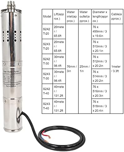 Fırçasız Dalgıç Pompa, Pompalar ve Aksesuarları Dalgıç Pompalar Güneş DC Fırçasız Dalgıç Pompa 24V[S243T-40]