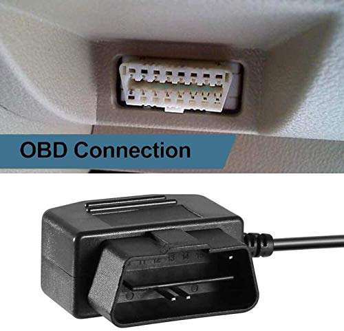 【2 Paket】 OBD Güç Kablosu, Dash Kamera için Mini USB Bağlantı Noktası OBD2 Güç Kablosu Anahtar Düğmeli 24 Saat Gözetim/Acc