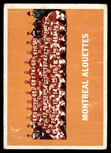 1964 Topps 49 Montreal Alouettes Takımı Montreal Alouettes (Futbol Kartı) VG Alouettes