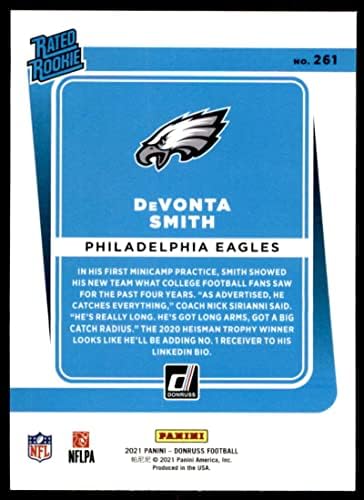 2021 Donruss 261 DeVonta Smith Philadelphia Eagles Dereceli Çaylaklar NFL Futbol Kartı (RC - Çaylak Kartı) NM-MT