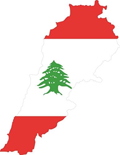 Lübnan İçinde Bayraklı Harita 4x5. 2 Sticker Çıkartma kalıp Kesim Vinil - ABD'de Üretildi ve Gönderildi