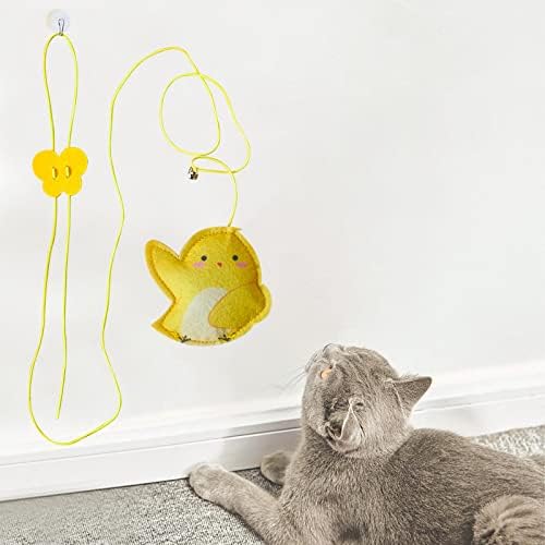 UGPLM Kendinden Heyecanlı Kedi Oyuncak İnteraktif Oyuncaklar Geri Çekilebilir kedi Oyuncak kedi kafesi Kapalı, Civciv