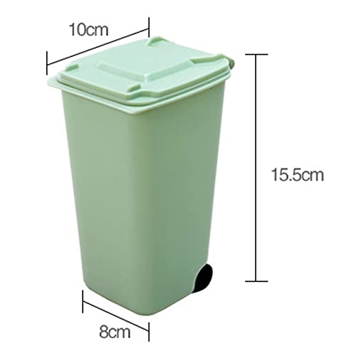 TARIM Mutfak çöp tenekesi, Yaratıcı Tekerlekli Mini çöp kutuları Ev Ev Ofis Malzemeleri Mini çöp tenekesi Masaüstü Plastik