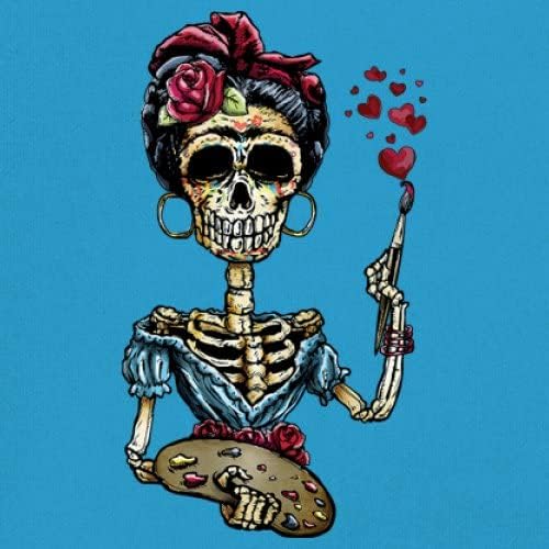 Frida Kahlo Şeker kafatası tişört Calavera Ölü kadın Tee