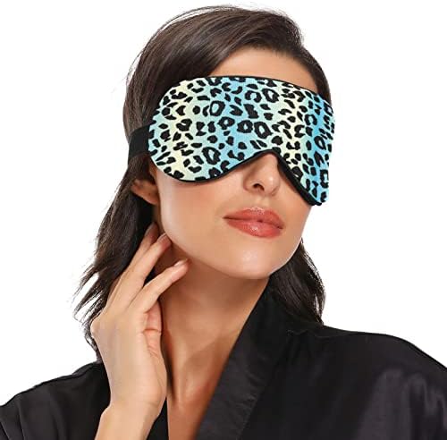 Mavi Leopar Nefes Uyku Gözler Maske, Serin Duygu Göz Uyku Kapak için Yaz Dinlenme, elastik Konturlu Körü Körüne için Kadın