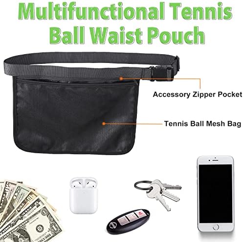 TOBWOLF Tenis Topu Bant Tutucu Turşu Topu Çanta Taşıyıcı Dişli Bant Seyahat Cebi, Tenis Topu Bel Kılıfı Tutucu, Ayarlanabilir