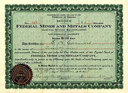 Federal Madenler ve Metaller A. Ş. - Stok Sertifikası