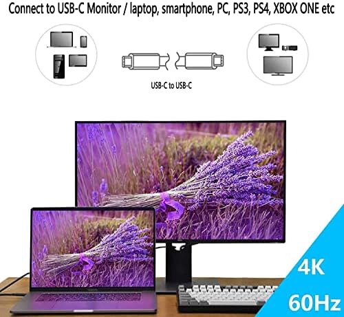 Akingdleo Taşınabilir Harici Monitör Kablosu, 10 Gbps USB 3.1 USB C 100 W Hızlı Şarj, 4K@60Hz Video Çıkışı, uyumlu ASUS ZenScreen