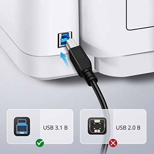 TNP USB Tip C (USB-C)-Tip B (USB-B) Kablosu (6FT) Siyah Yukarı Akış SuperSpeed Yazıcı Tarayıcı için Geri Dönüşümlü Tip C