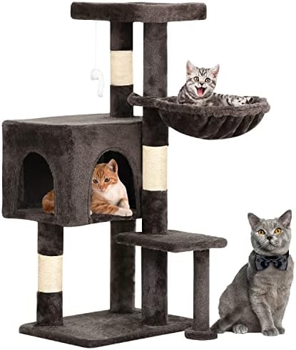 BestPet Kedi Ağacı 36 inç Uzun Boylu Kedi Kulesi ile Kapalı Kediler için Kedi tırmalama sütunu, kedi Kınamak Mobilya Aktivite