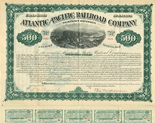 Atlantik ve Pasifik Demiryolu A. Ş. - 500 $ Ödenmemiş Altın Tahvili (Ödenmemiş)