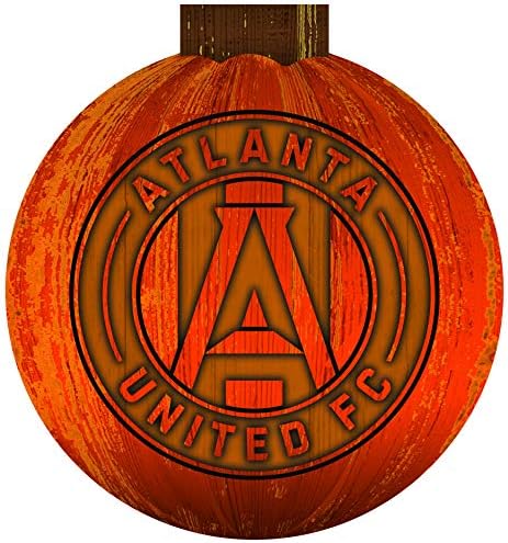 Fan Kreasyonları MLS Atlanta United Unisex Atlanta United 12 içinde. Cadılar Bayramı Balkabağı İşareti, Takım Rengi, 12 inç