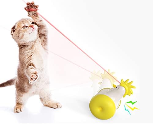 JOOFEEY Kedi Oyuncaklar İnteraktif Kedi Oyuncaklar Kapalı Kediler için Yavru Oyuncaklar ile 360 ° Otomatik Dönen (Sarı)
