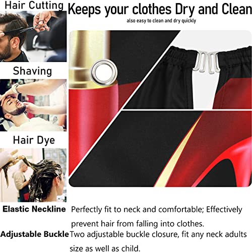 vısesunny Berber Pelerin Kırmızı Yüksek Topuklu Ruj Polyester Saç Kesme Salon Pelerin Önlük Anti-Statik Saç Kesimi Suya Dayanıklı
